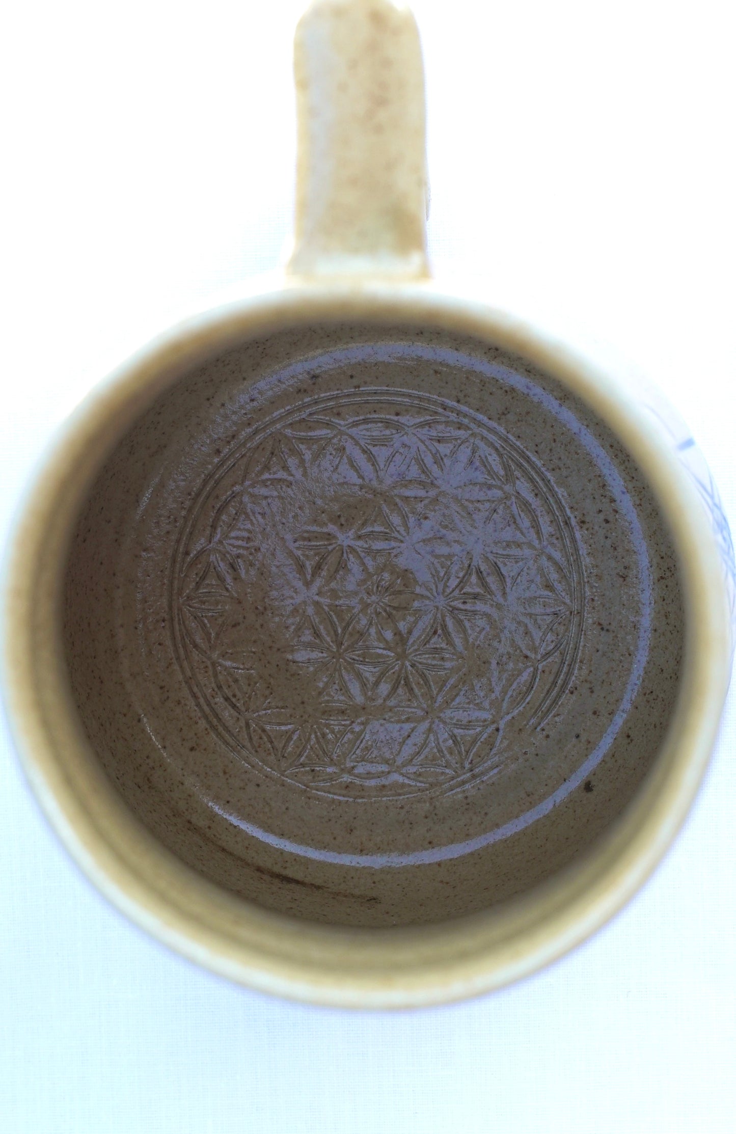 Tasse antik Metatrons Würfel blau