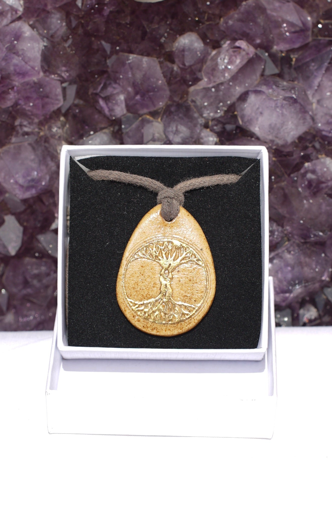 Amulet tree of life and flower of life in 24-carat gold