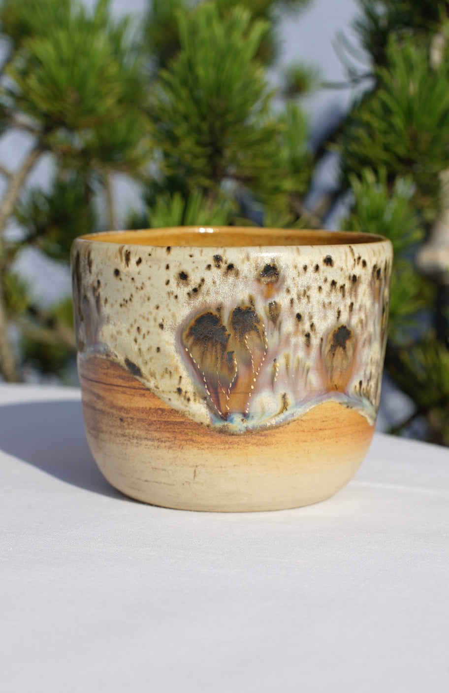 Cocoa ceremony mug with flower of life 24 carat gold