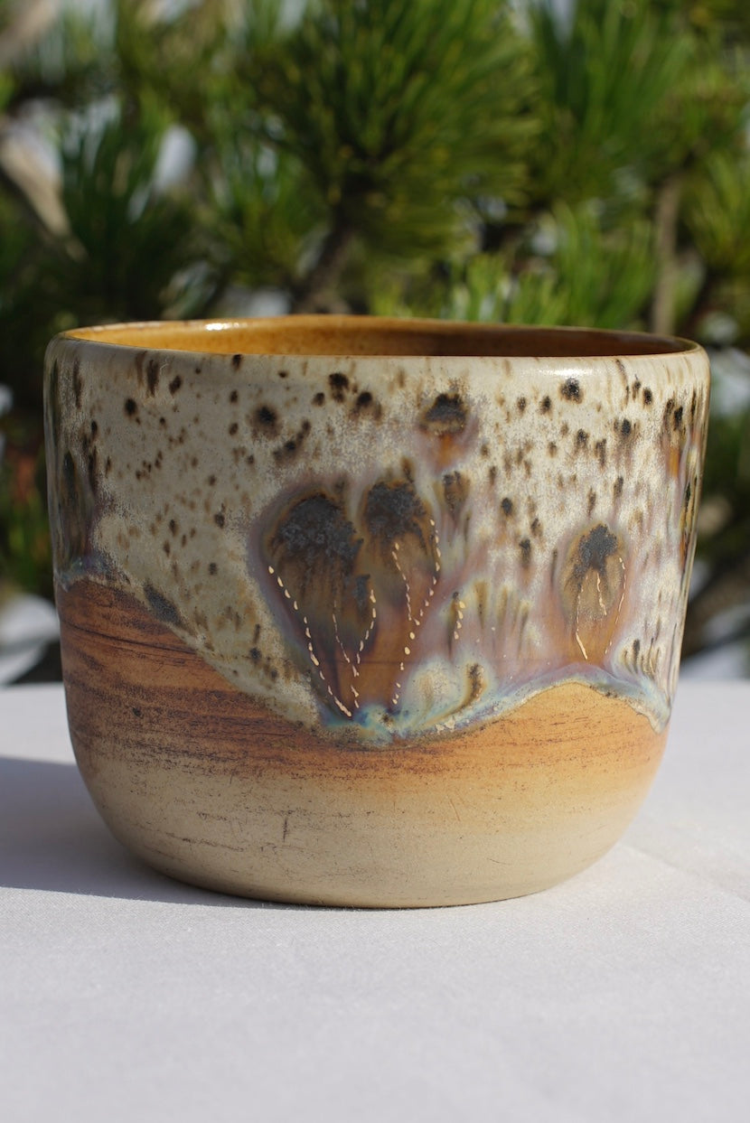 Cocoa ceremony mug with flower of life 24 carat gold