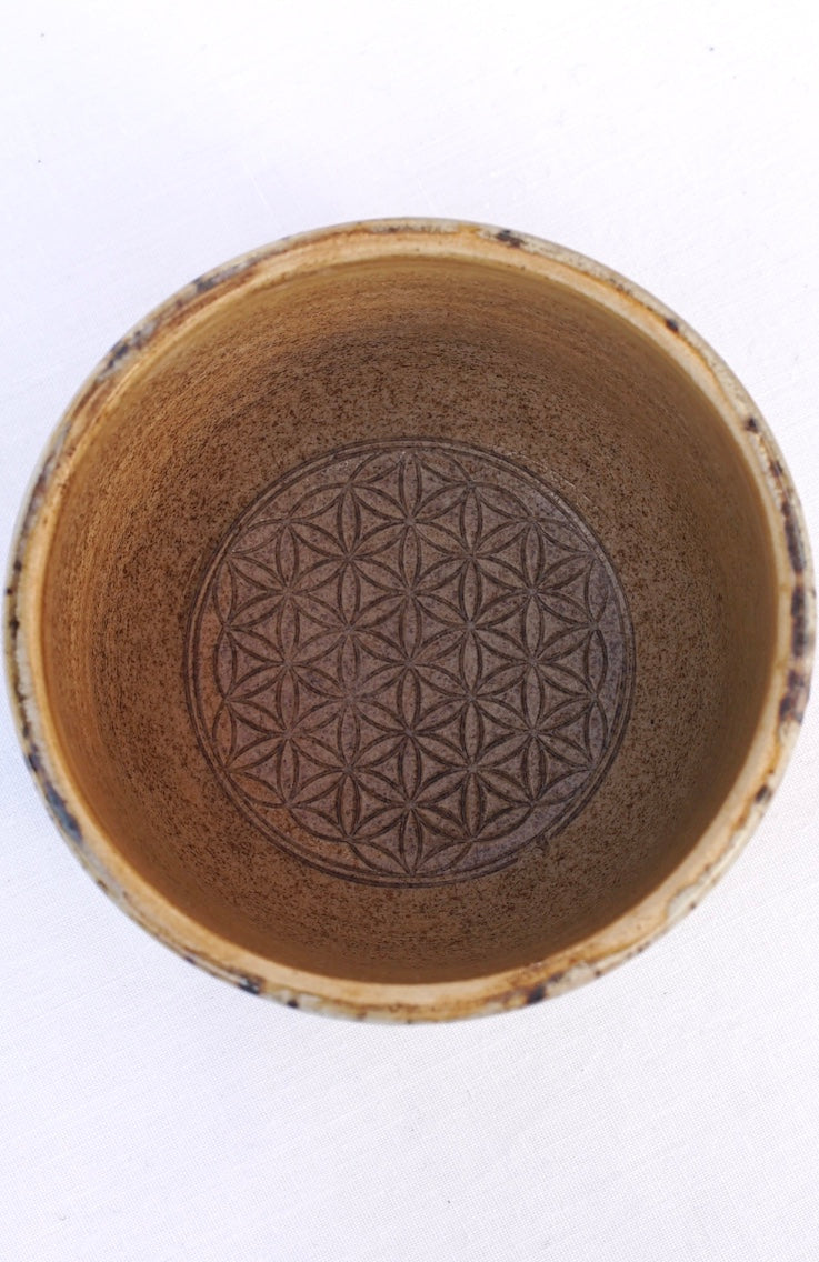 Becher Kakaozeremonie mit Metatrons Würfel 24 Karat Gold (2)