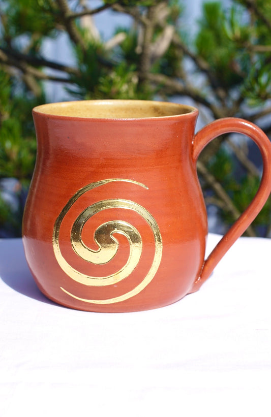 Tasse zimt Spirale 24 Karat Gold