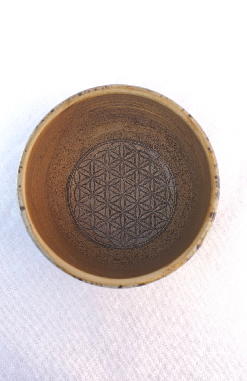 Becher Kakaozeremonie mit Sri Yantra 24 Karat Gold