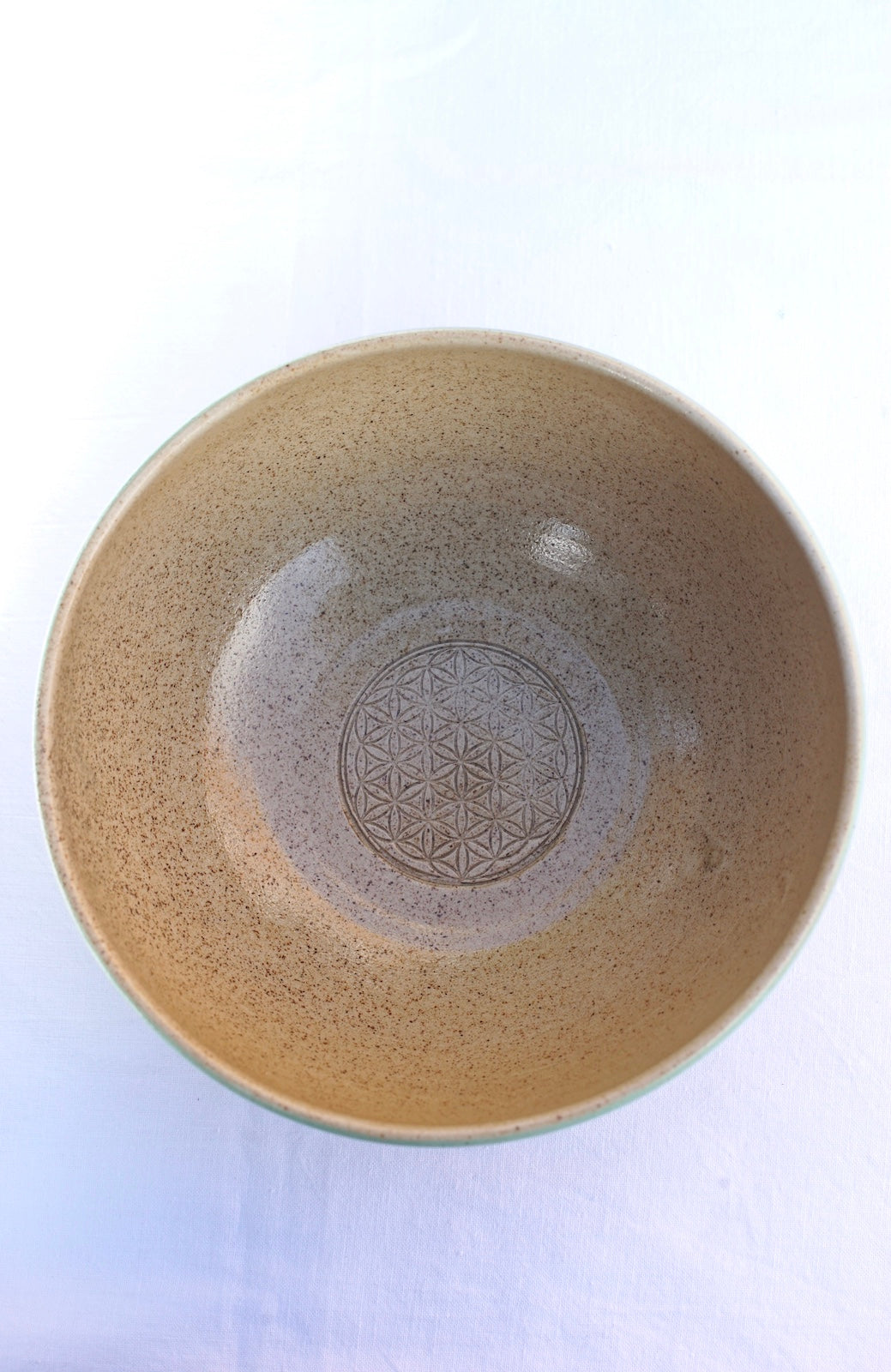 Müslischale XL hellgrün mit Blume des Lebens