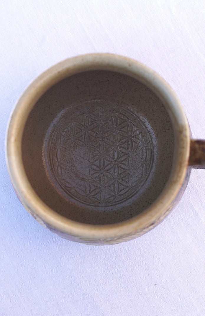 Cup of fern with healing clay