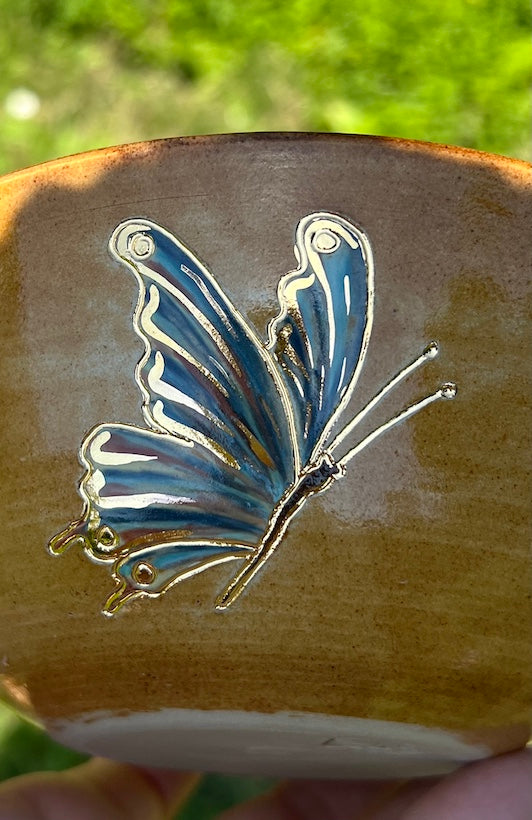 Schale Schmetterling 24 Karat Gold
