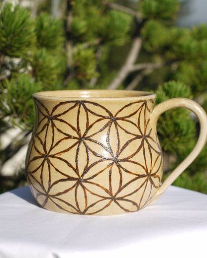 Tasse Fleur de vie en argile (2)