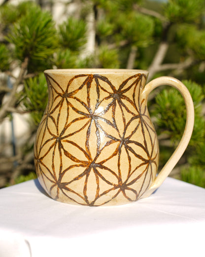 Tasse Fleur de vie en terre médicinale