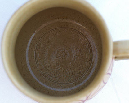 Tasse Fleur de vie cannelle Sgraffito 3