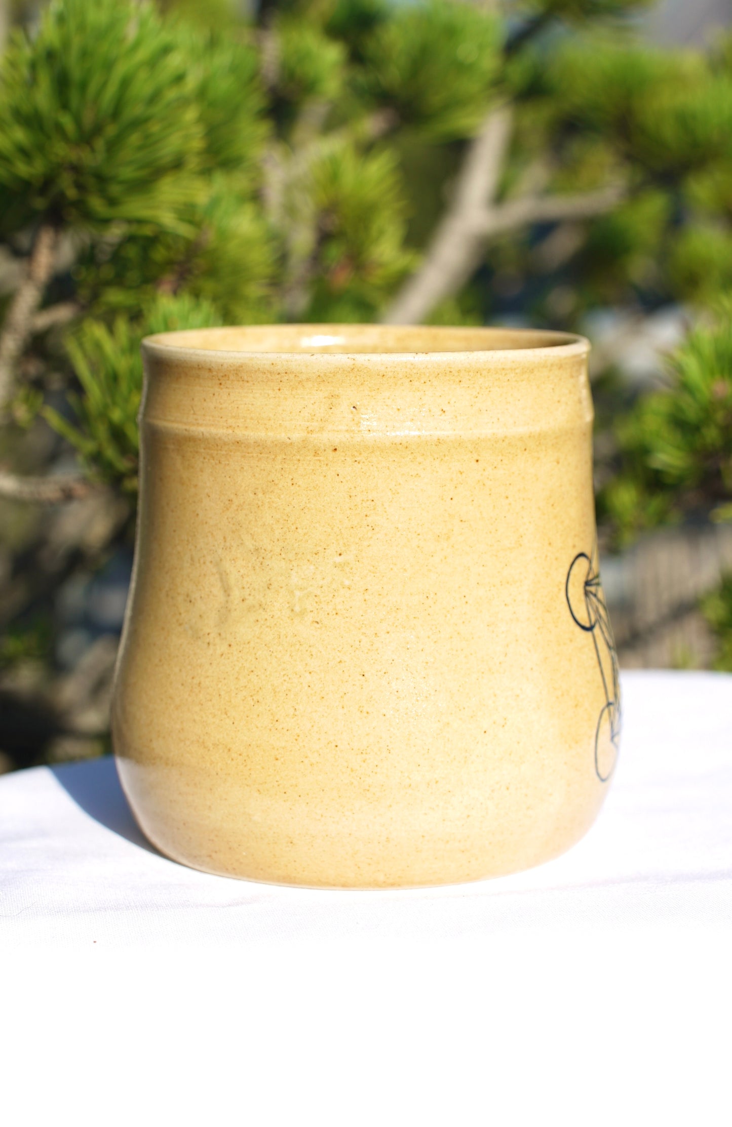 Tasse antik Metatrons Würfel blau