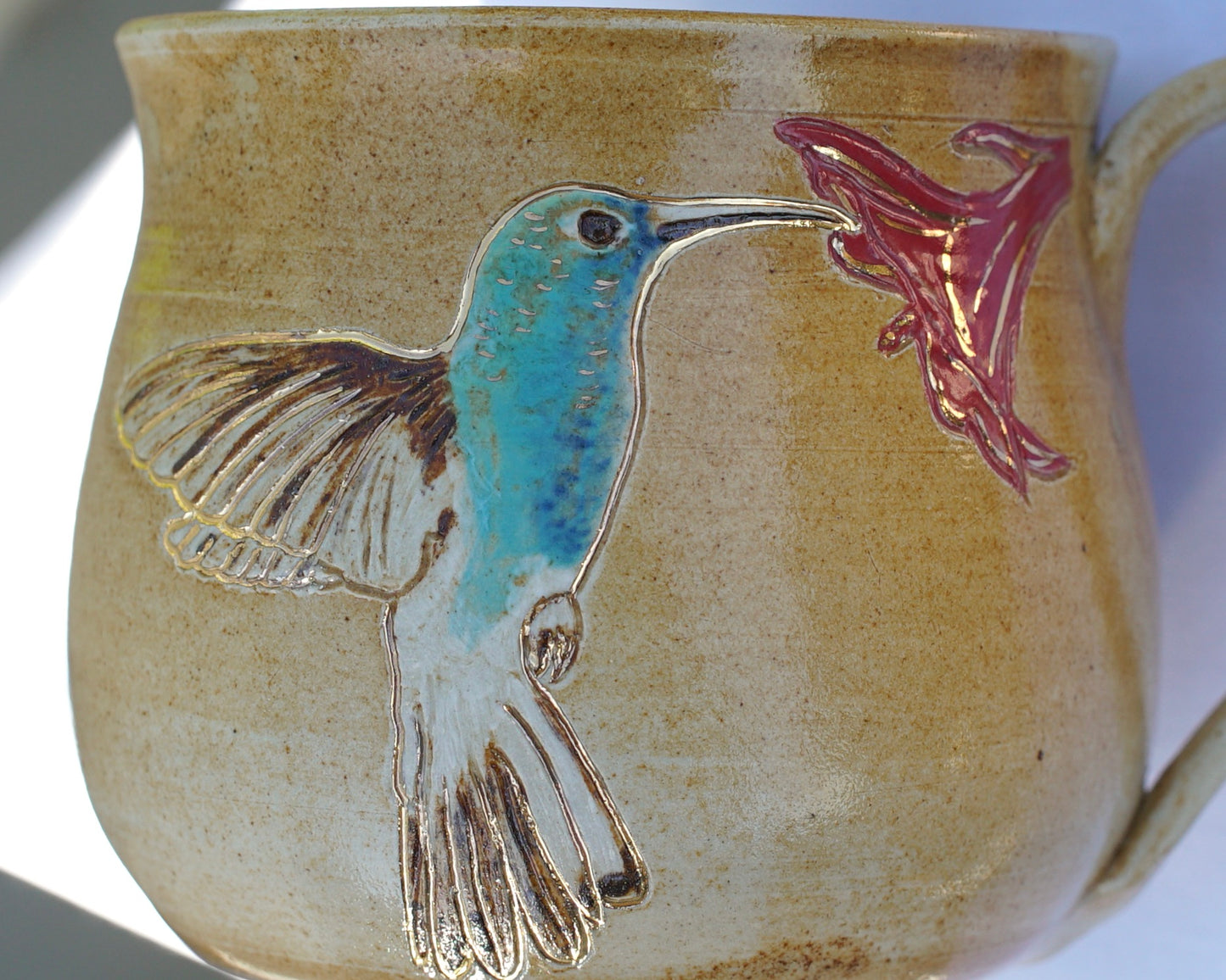Tasse Kolibri mit Echtgold