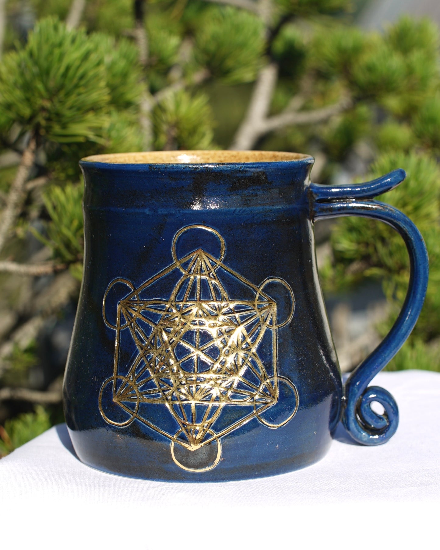 Tasse (2) antik Metatrons Würfel Echt-Gold 24kt