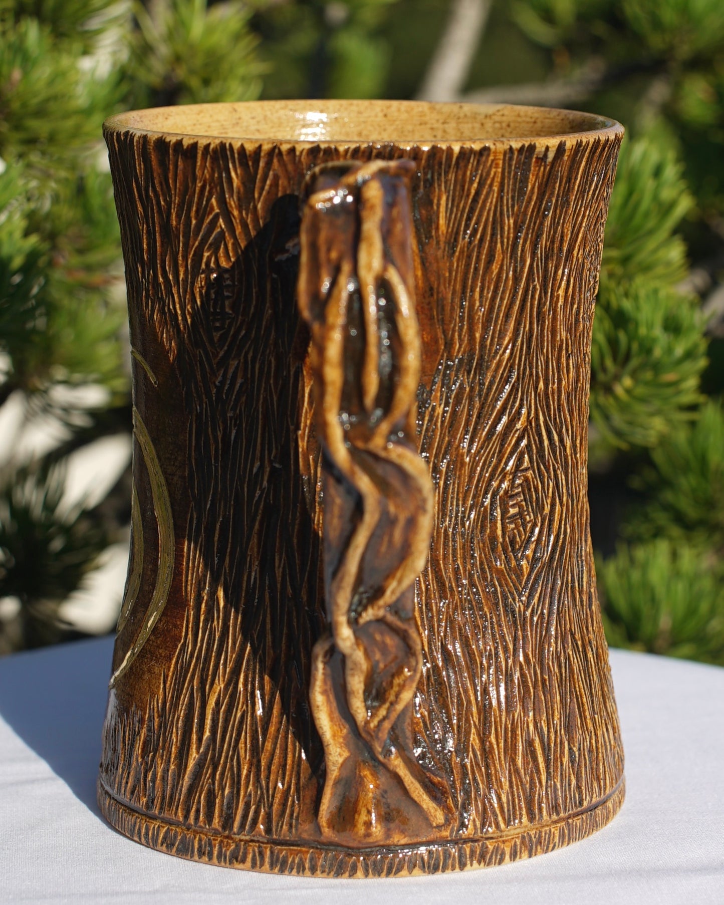 Tree-look spiral mug real gold