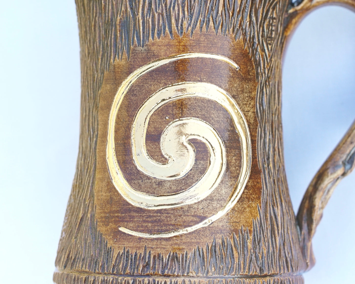 Tree-look spiral mug real gold