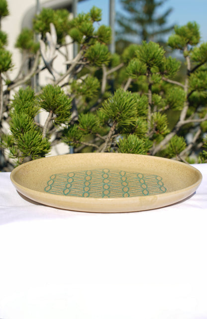 Assiette avec Fleur de vie en jade
