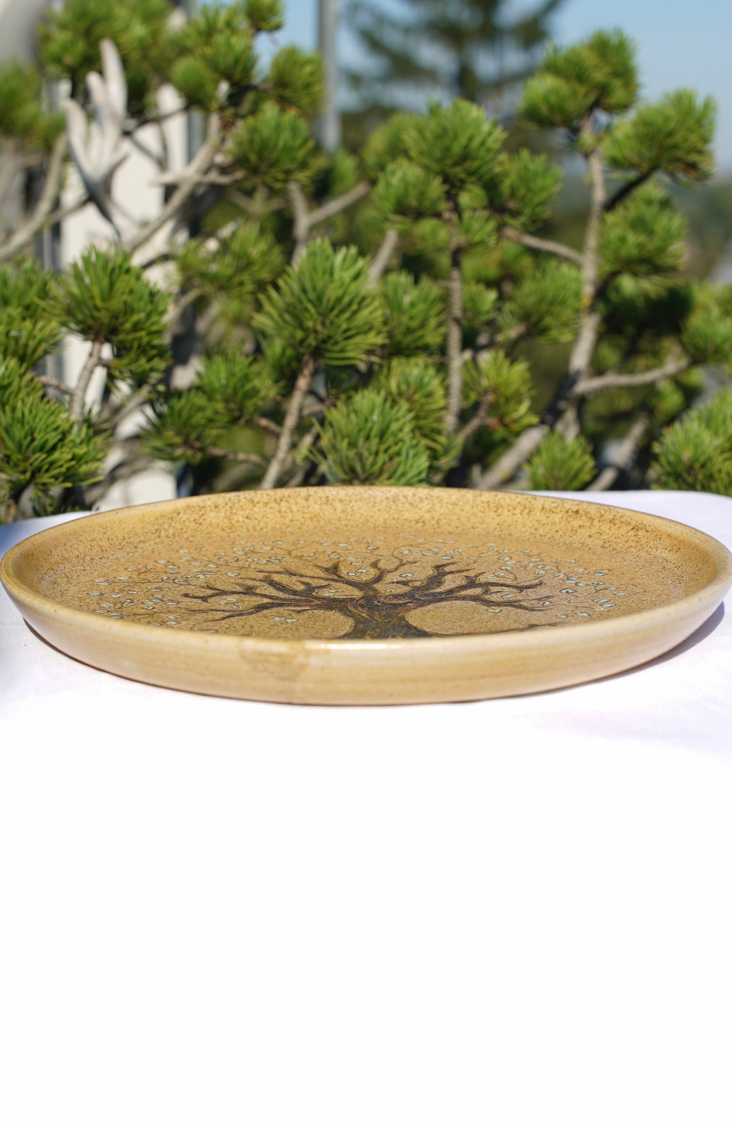 Assiette Arbre de vie or 24 carats
