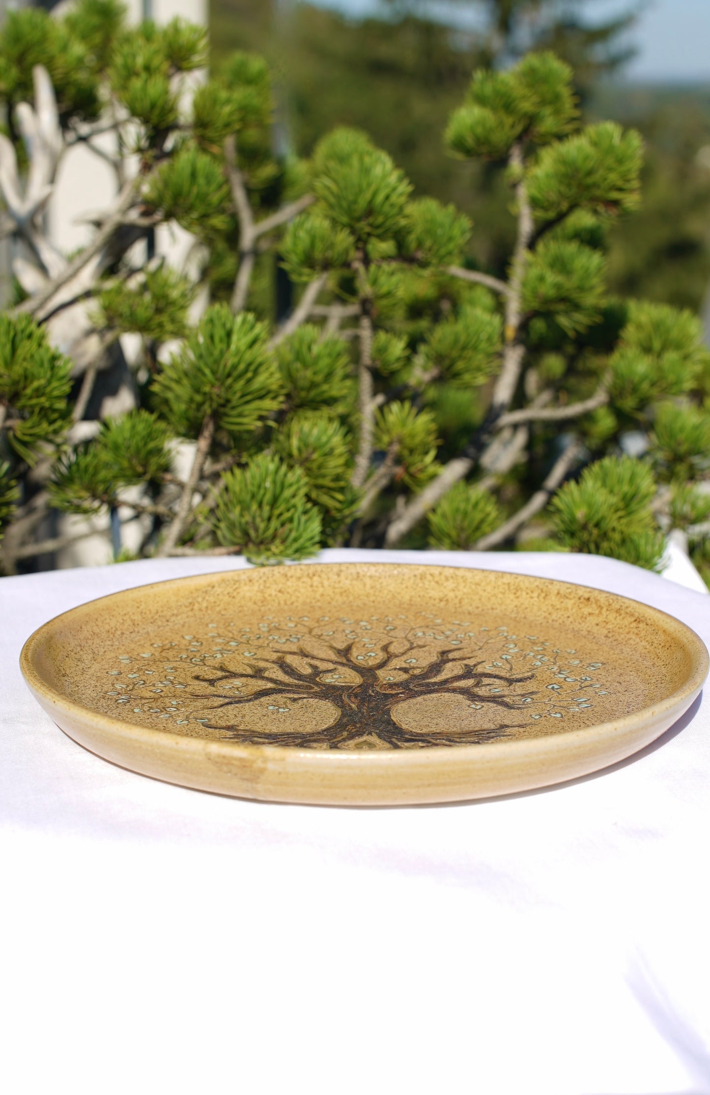 Assiette Arbre de vie or 24 carats