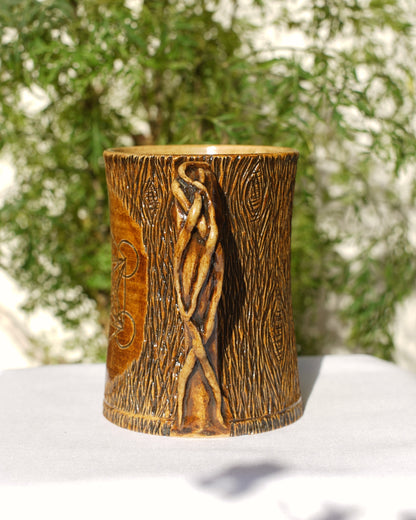 Tasse à l'aspect d'arbre Metatrons Cube or véritable