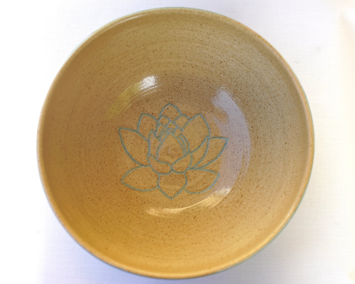 Müslischale XL-hellblau mit Blume des Lebens und Lotus