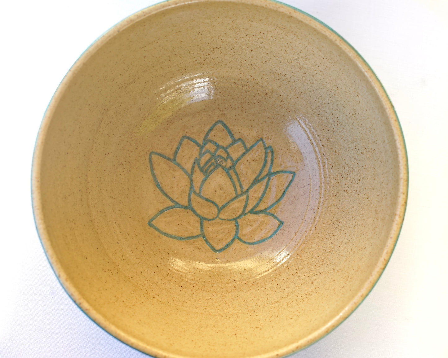 Müslischale XL-Jade mit Blume des Lebens und Lotus
