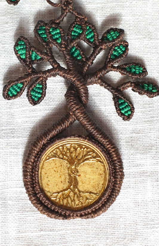 Kette Lebensbaum Echtgold, handgeknüpft