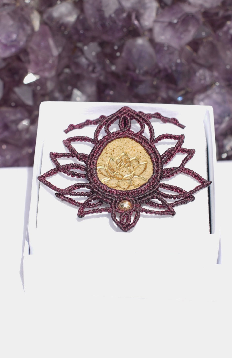 Kette Lotus 24 Karat Gold, handgeknüpft