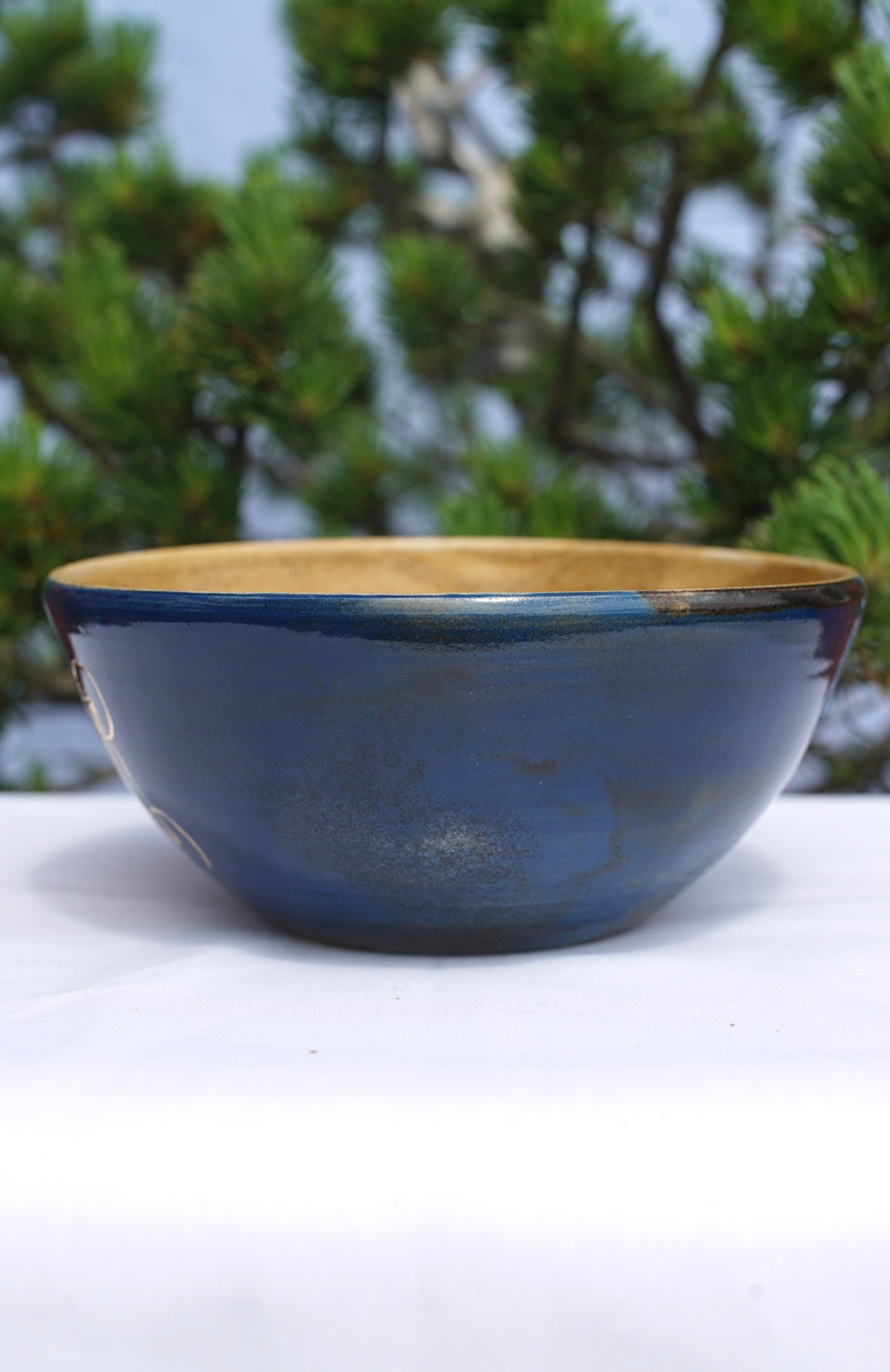 Müslischale blau Metatrons Würfel in 24 Karat Gold