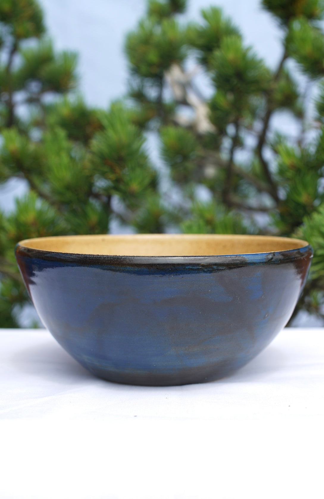 Müslischale blau Metatrons Würfel in 24 Karat Gold