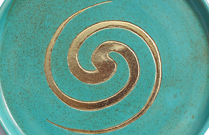 Frühstücksset jade Spirale 24 Karat Gold