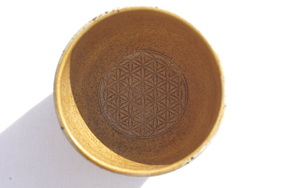 Gobelet Cérémonie du cacao avec Metatrons Cube or 24 carats