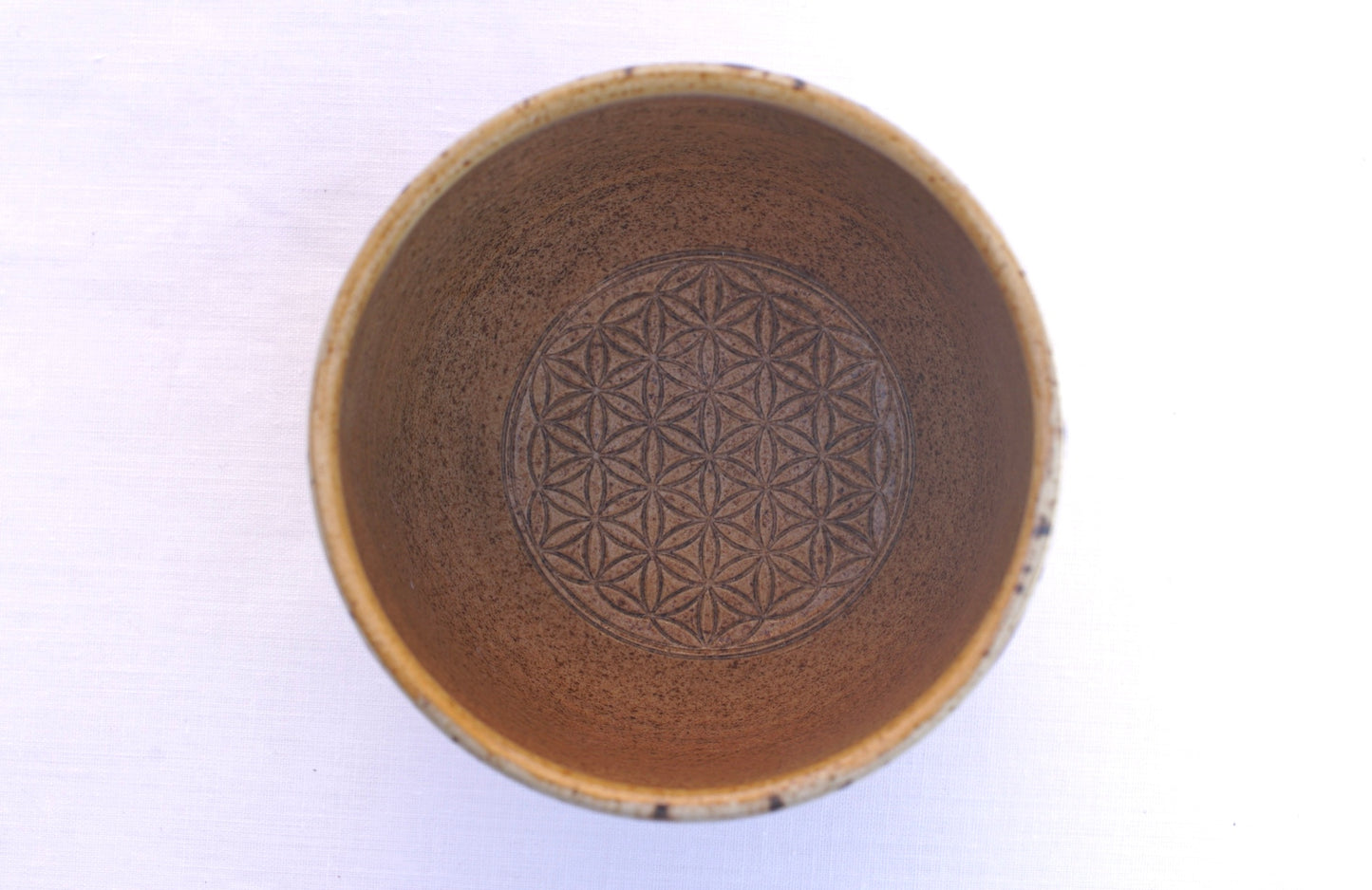 Becher Kakaozeremonie mit Sri Yantra 24 Karat Gold