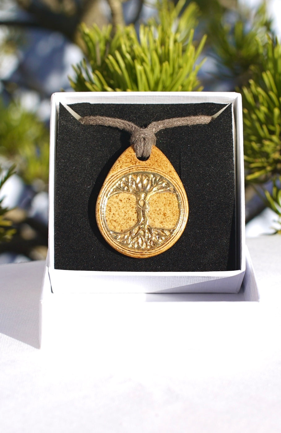 Amulett Lebensbaum 24 Karat Gold