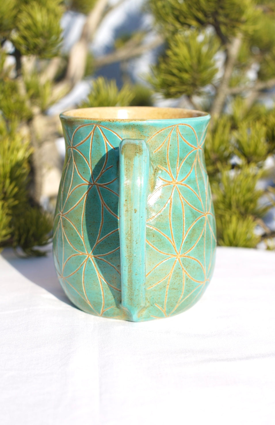 Tasse jade Blume des Lebens
