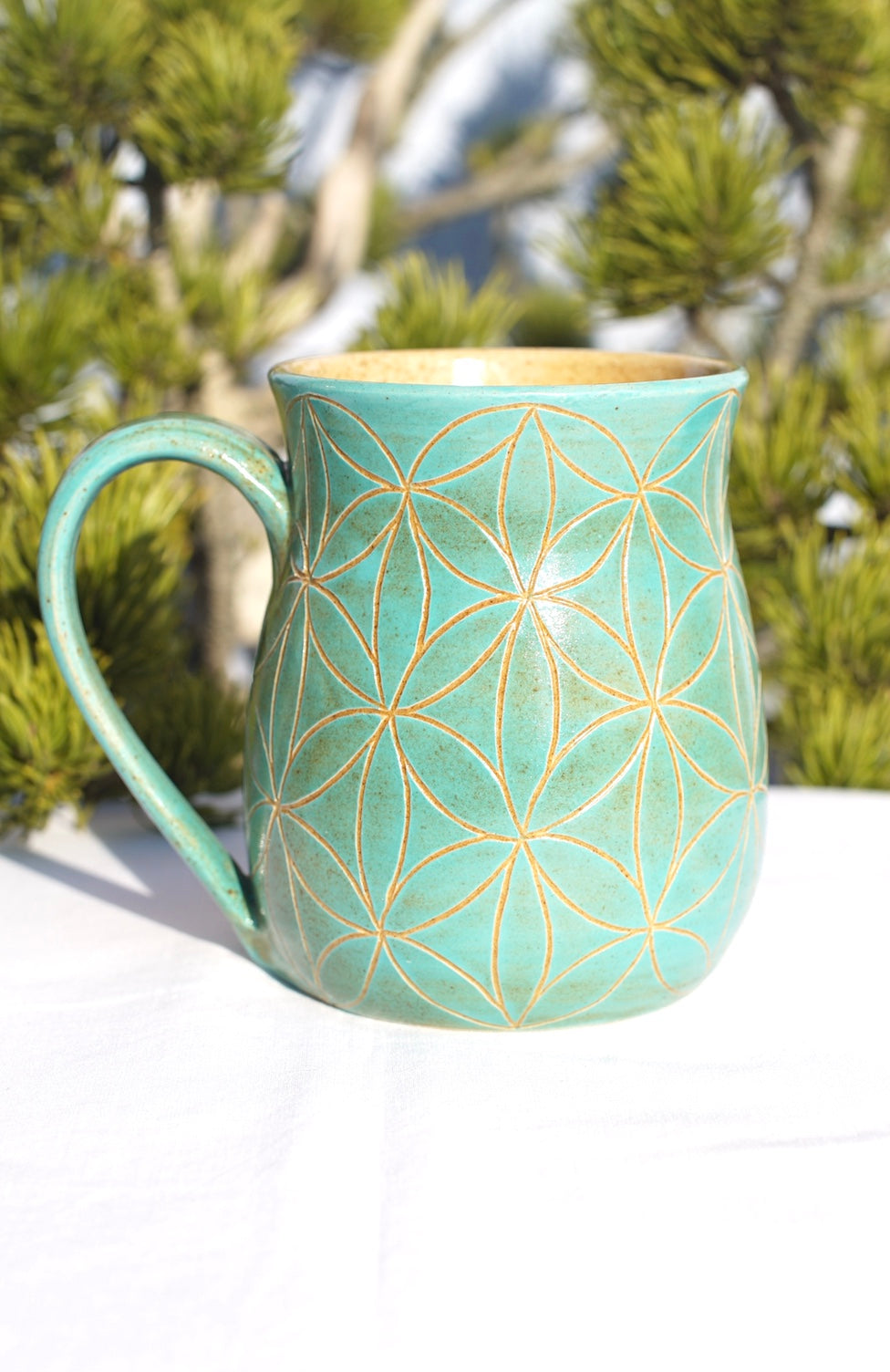Tasse jade Blume des Lebens