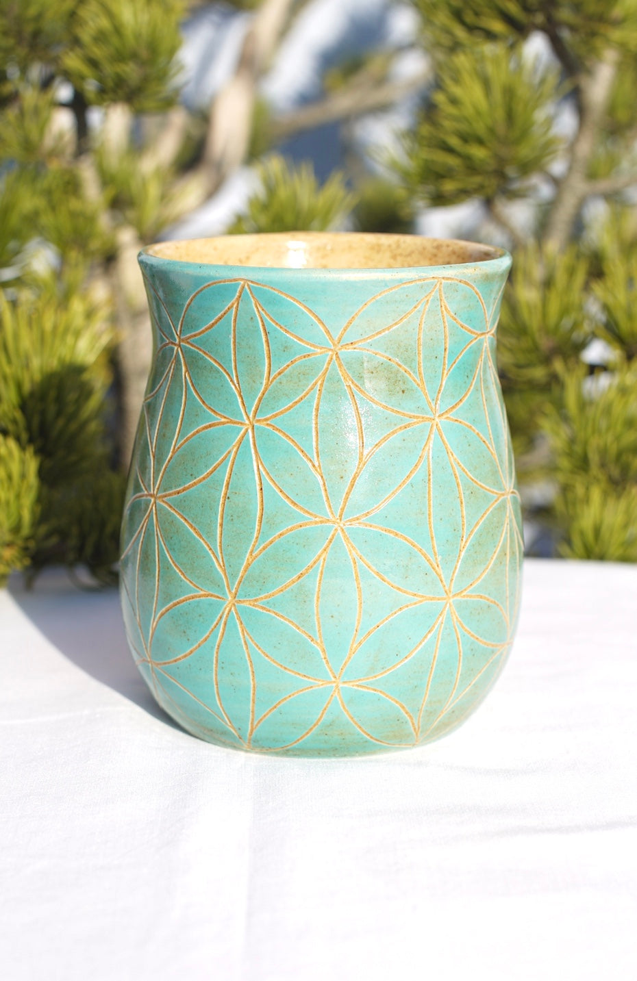 Tasse jade Blume des Lebens