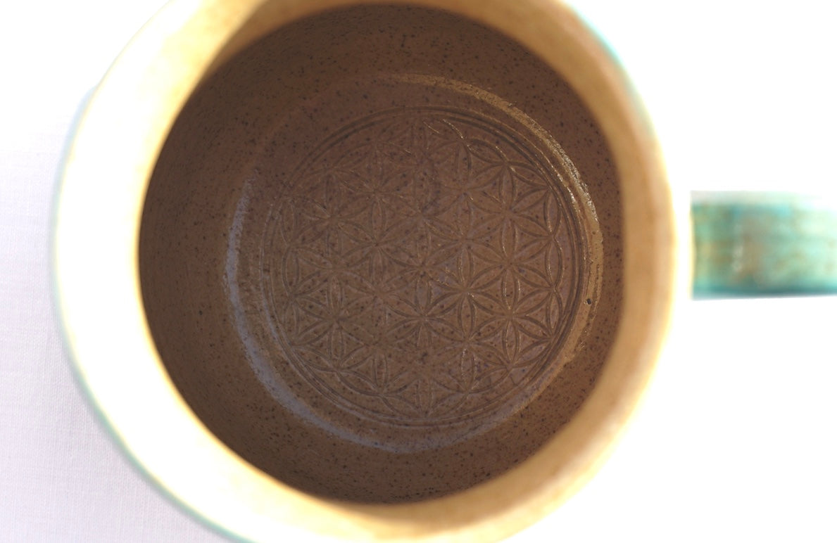 Tasse jade Blume des Lebens