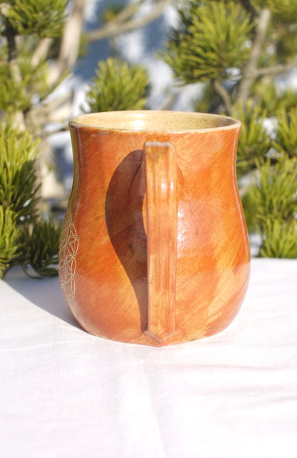Tasse Blume des Lebens zimt