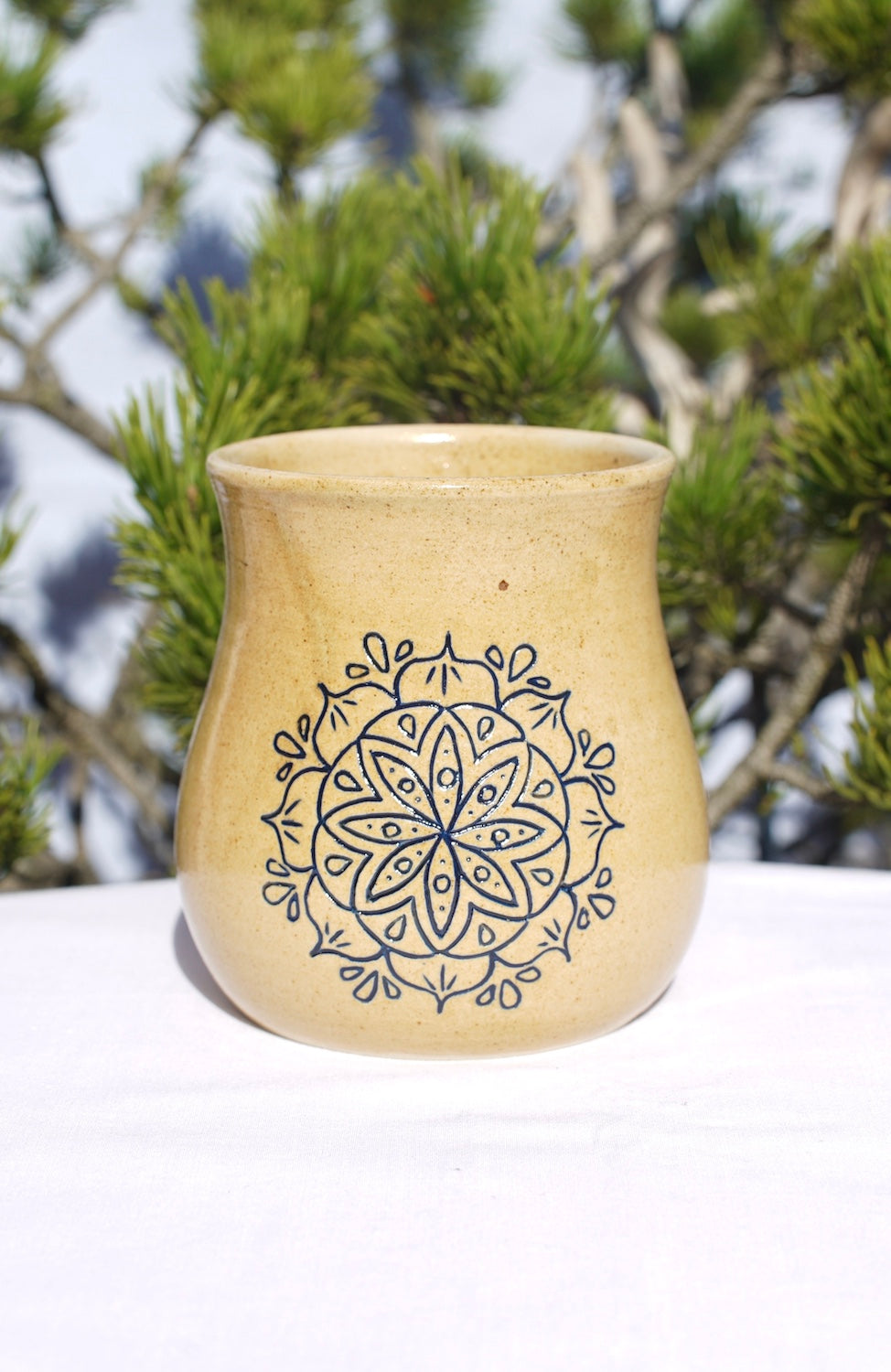 Mandala mug dark blue