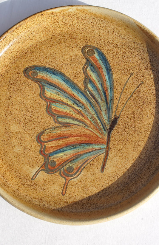 Teller mit Schmetterling 24 Karat Gold