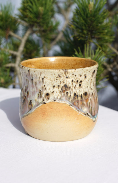 Set für Kakaozeremonie - 6 Becher aus Agnihotra-Keramik mit 24 Karat Gold