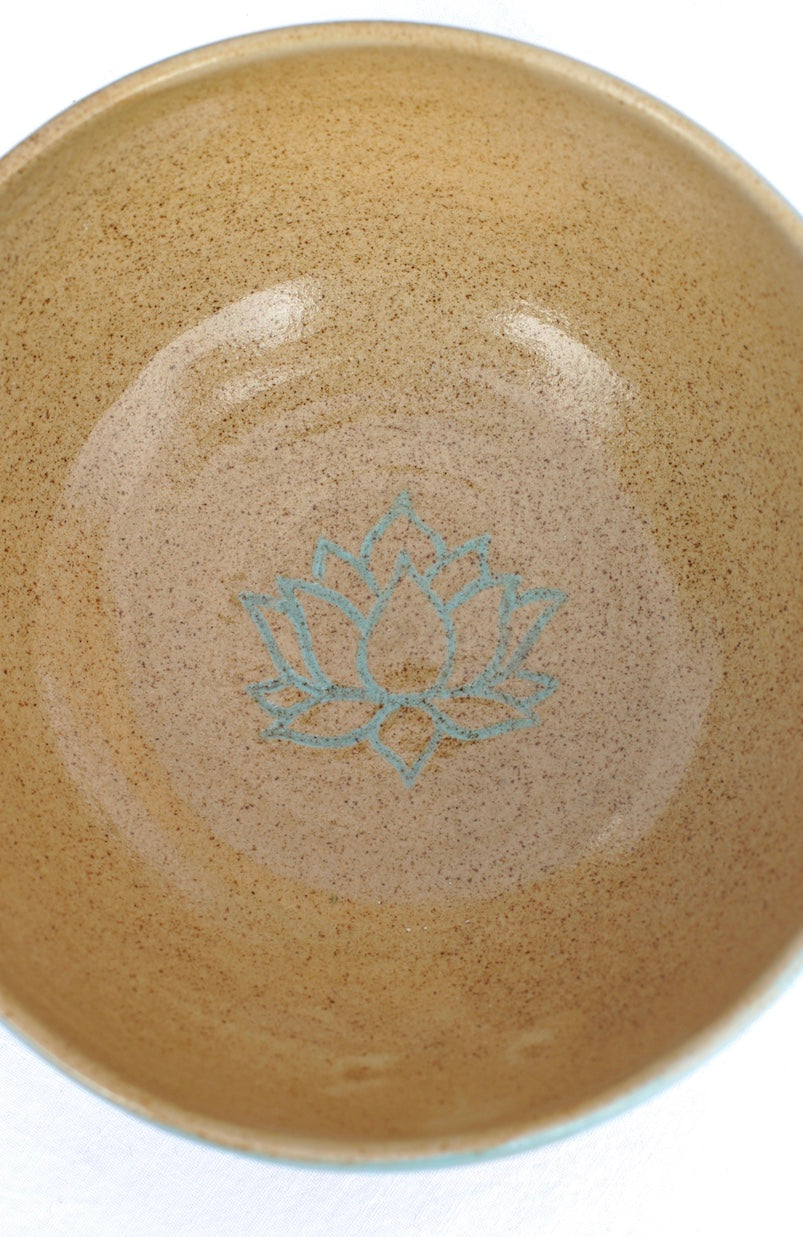 Bol à céréales -bleu clair avec Fleur de vie et Lotus