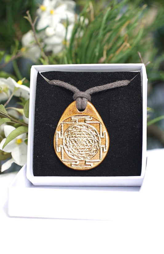 Amulette Sri Yantra en or 24 carats, bobine de Lakhovsky en cuivre véritable
