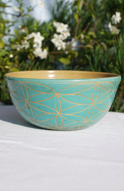 Müslischale -Jade mit Blume des Lebens und Lotus