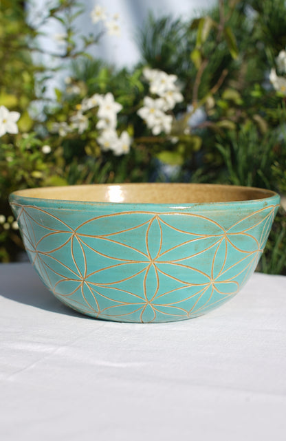 Müslischale -Jade mit Blume des Lebens und Lotus