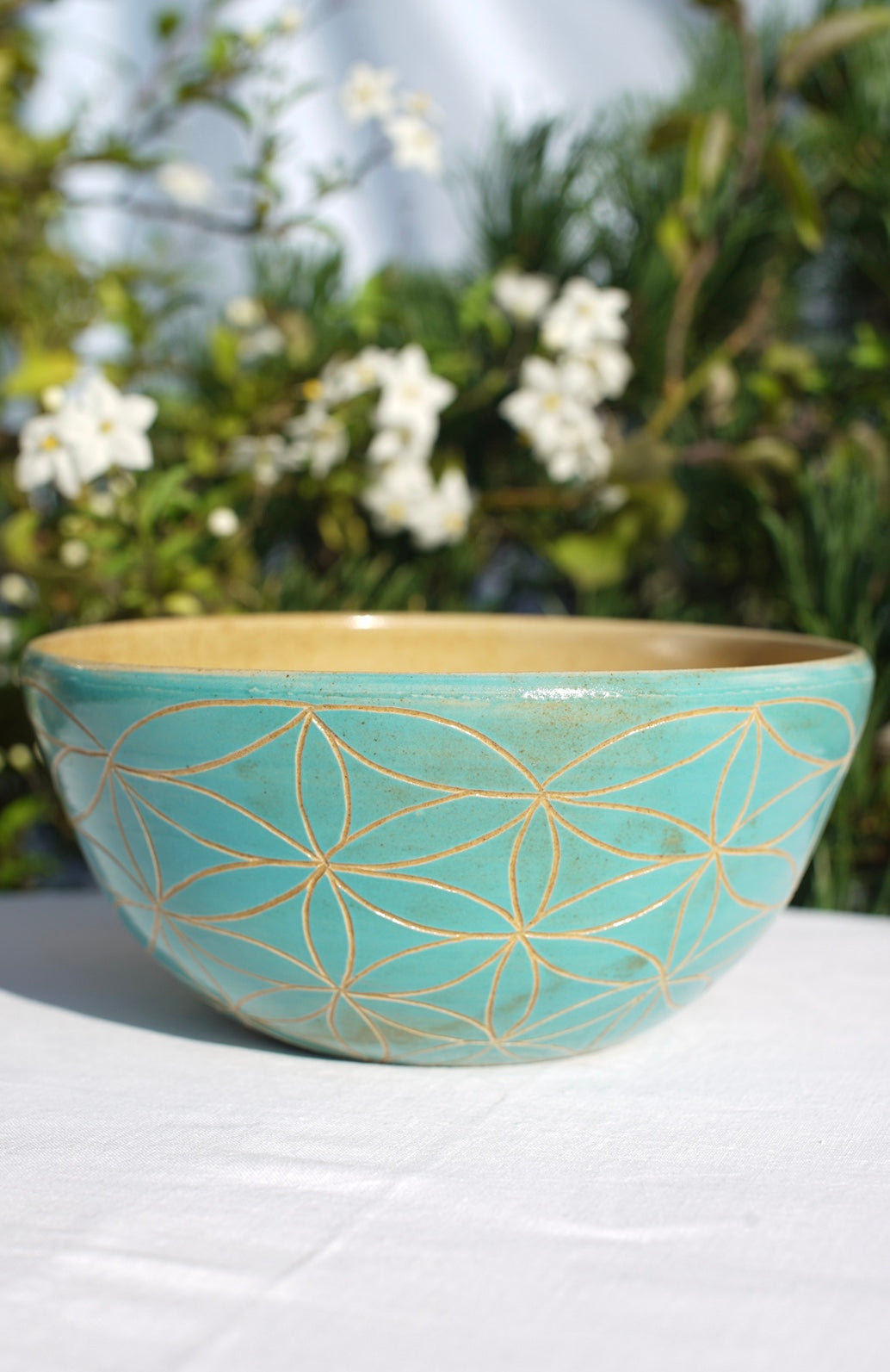 Müslischale -Jade mit Blume des Lebens