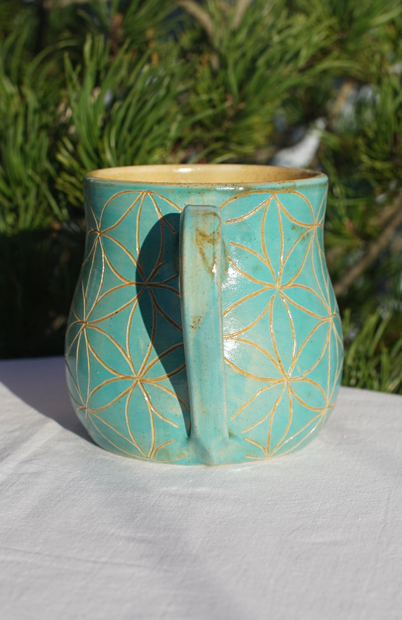 Tasse jade Blume des Lebens