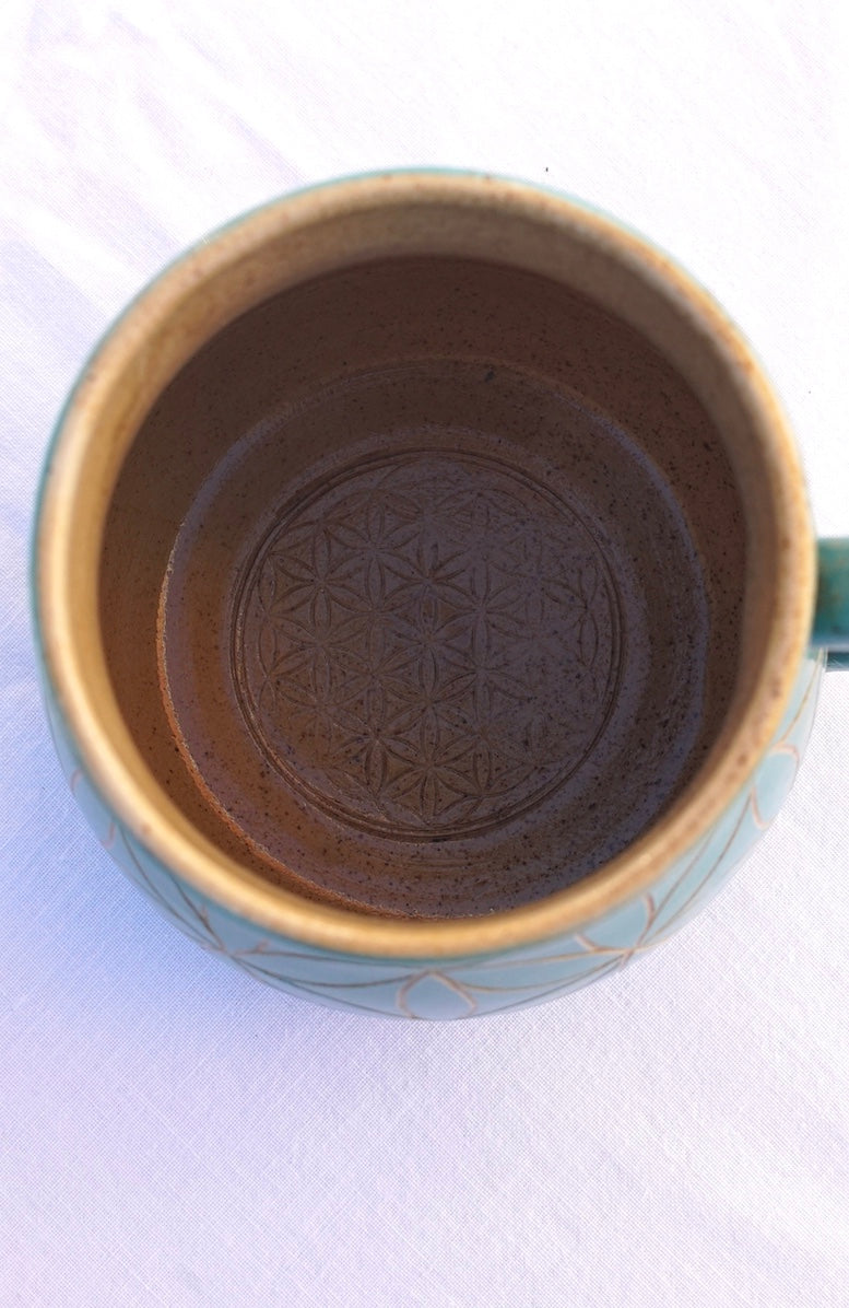 Tasse jade Blume des Lebens