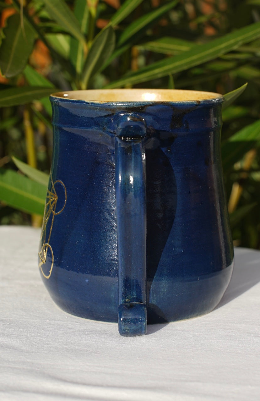 Tasse antik Metatrons Würfel Echt-Gold 24kt