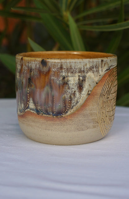 Mug cocoa ceremony with Sri Yantra 24 carat gold