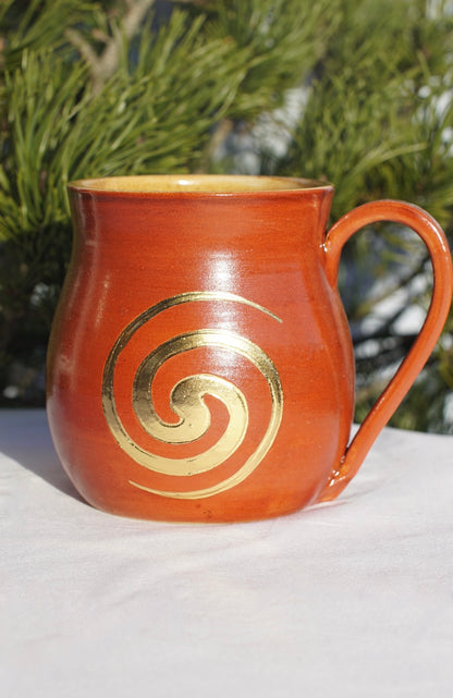 Tasse zimt Spirale 24 Karat Gold